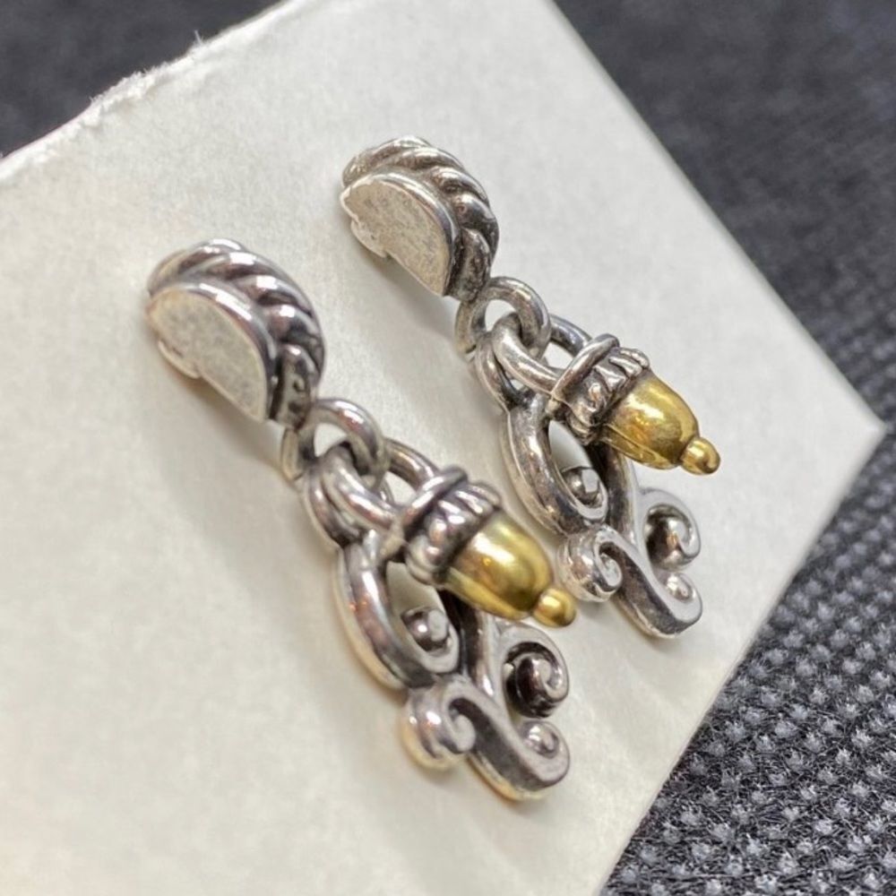 Brighton Two Tone Multi Layer Dangle Post Earrings - image 4